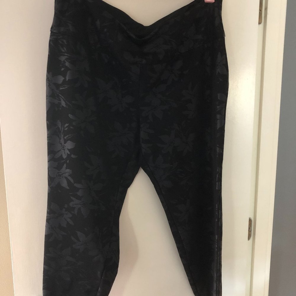 Soft Surroundings Black Floral Twilight Pants 3x